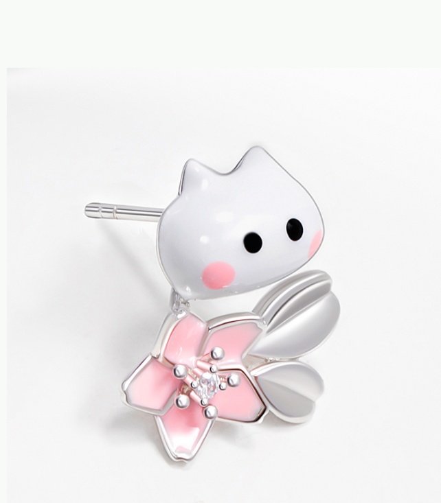 New Girly Cute And Compact Design Flower Bud Peekaboo Earrings - Image 4