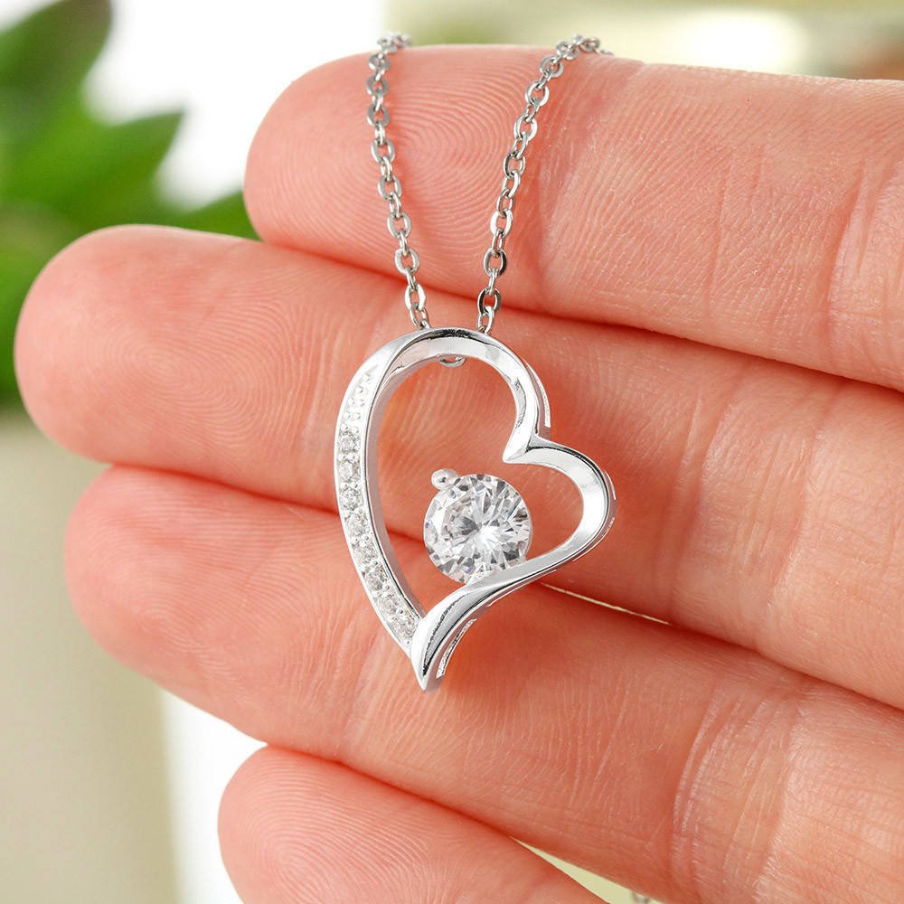 Stainless Steel Bracelet Hollowed Heart Shape Zircon Necklace - Image 3