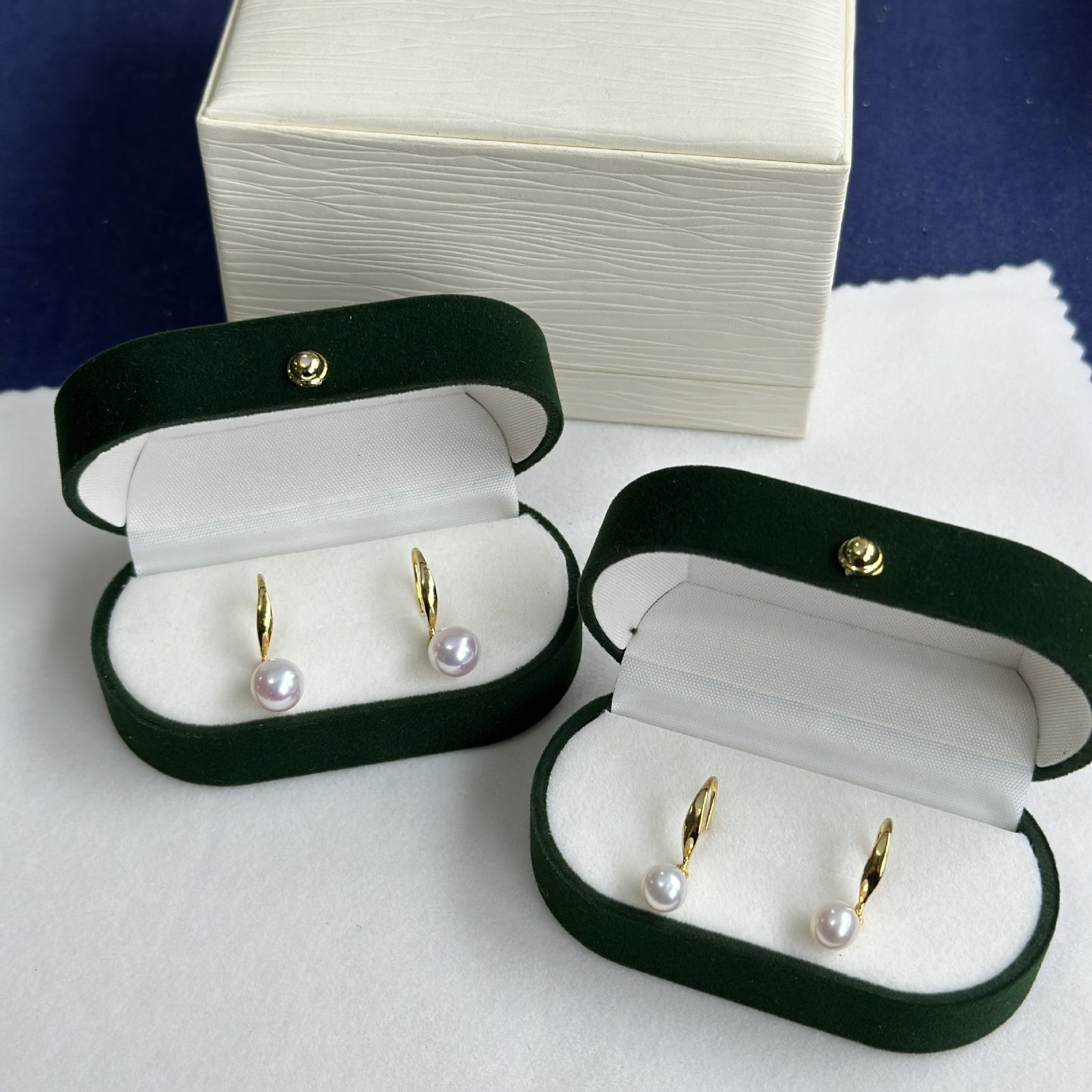 925 Yin Su Stud Earrings Ear Hooks Freshwater Pearl Perfect Circle Strong Light - Image 2