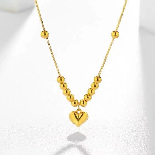 Gold Yellow Love Golden Balls All-match Necklace