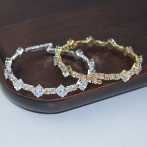 Shiny Silver Plated 1 Row Open Zircon Bracelet