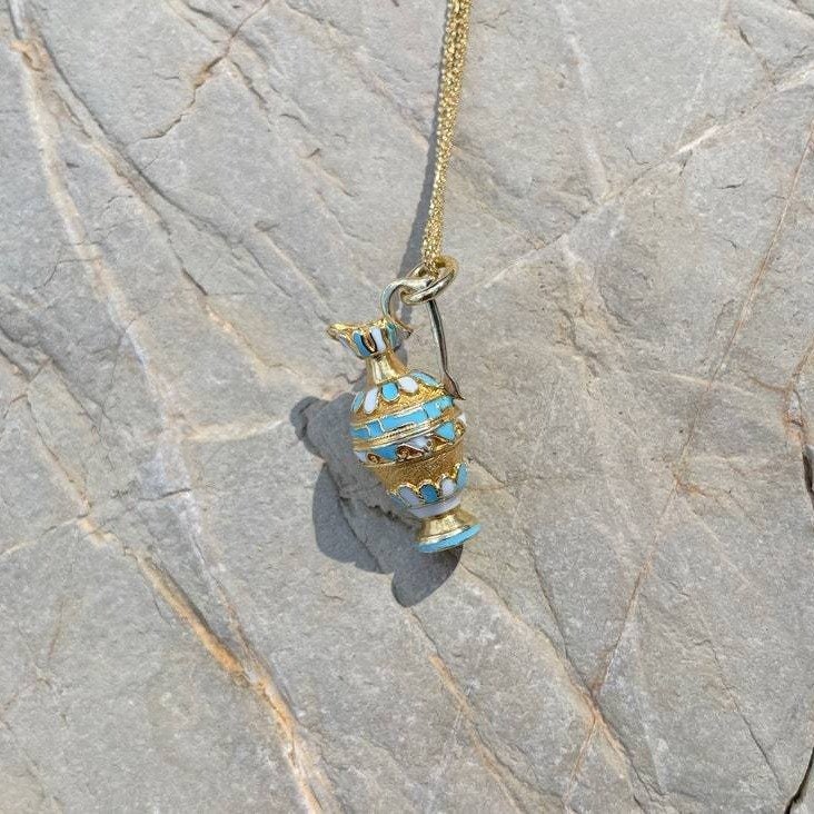 Titanium Steel Handmade Oil Dripping Commemorative Color Water Bottle Necklace - Image 5