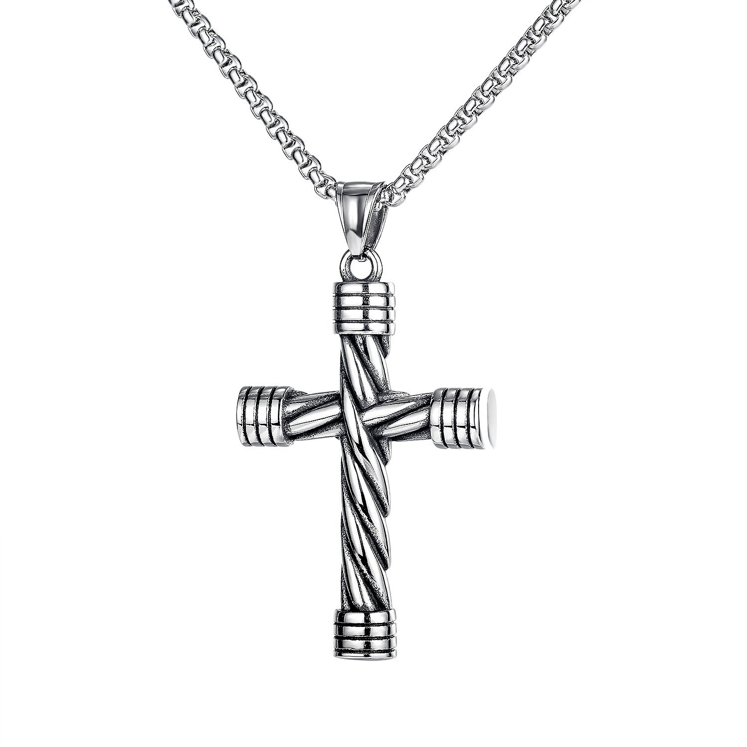 Cross Pendant Street Cool Hip Hop Style Man's Stainless Steel Necklace - Image 4