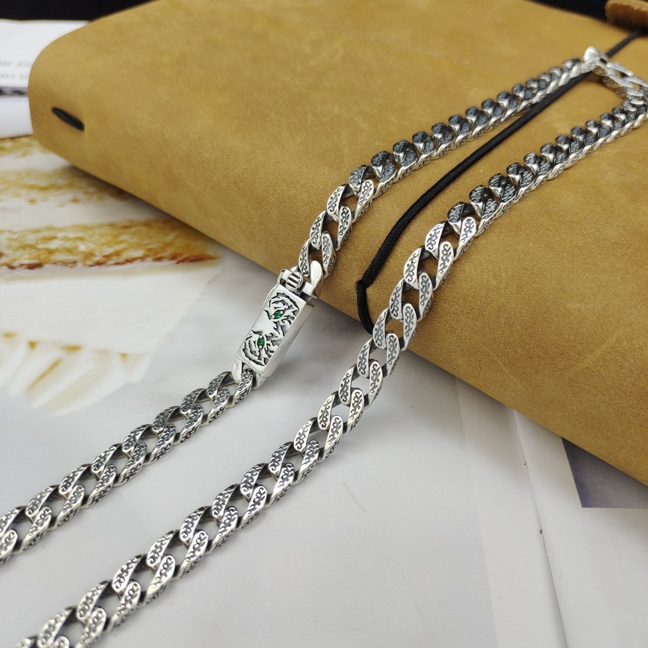 Tiger Year All-match Men's Simplicity Necklace Sterling Silver - Image 4