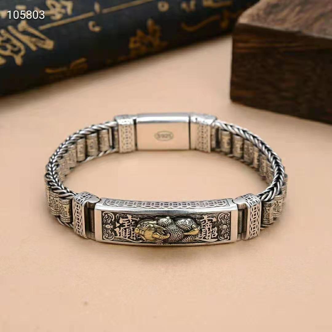 Pure Silver Money Bracelet Retro Tai Silver Popular Men - Image 5