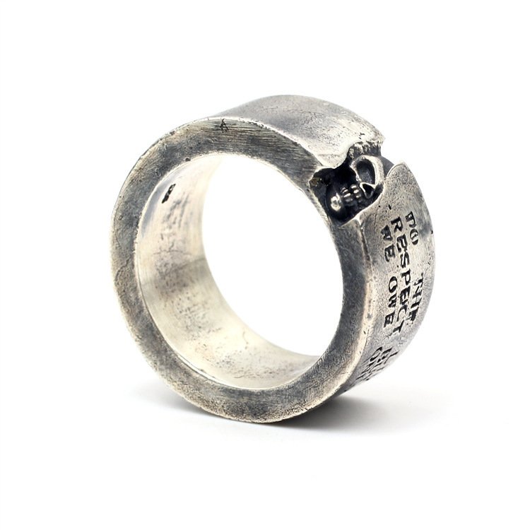 925 Sterling Silver Handmade Personalized Minority Retro Trendy Style Unique Texture Carved Couple Rings - Image 5