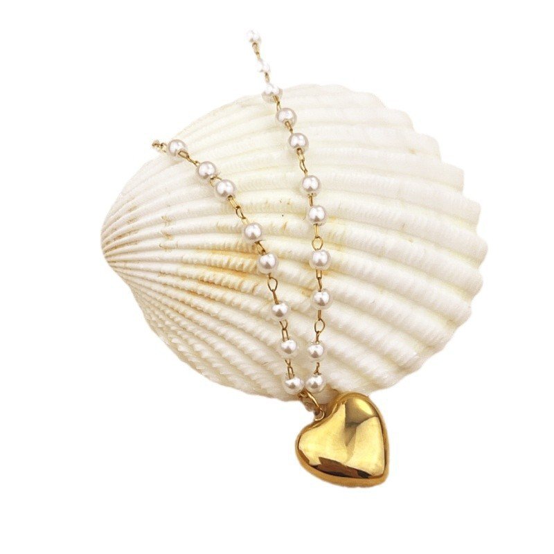 Stainless Steel 18K Gold Plating Niche High-grade Ins Style Pearl Necklace - Image 5