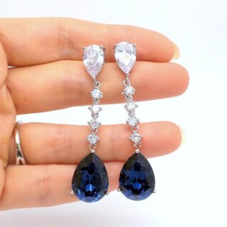 European And American Style Light Luxury Strip Water Drop Earrings Women