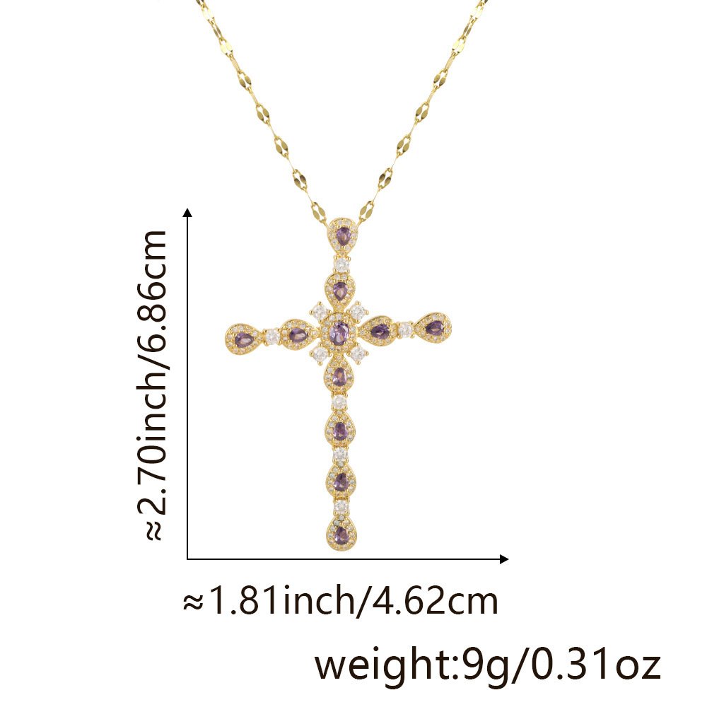 Copper Micro Zircon-inlaid Pendant Lip Chain - Image 9