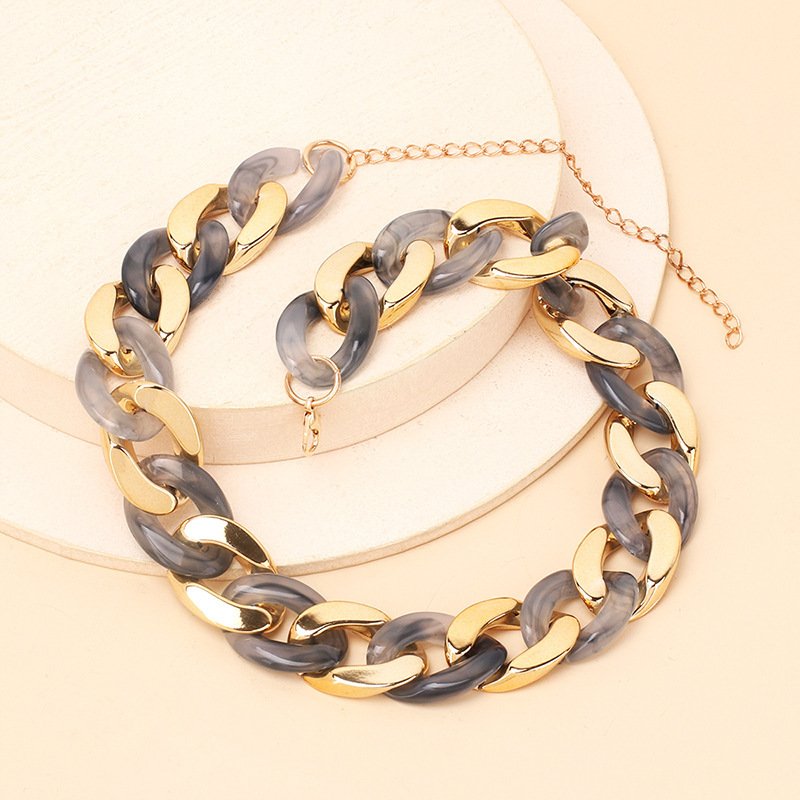 Cold Wind Resin Stitching Necklace New Product Accessories Stacked Clavicle Chain - Image 6